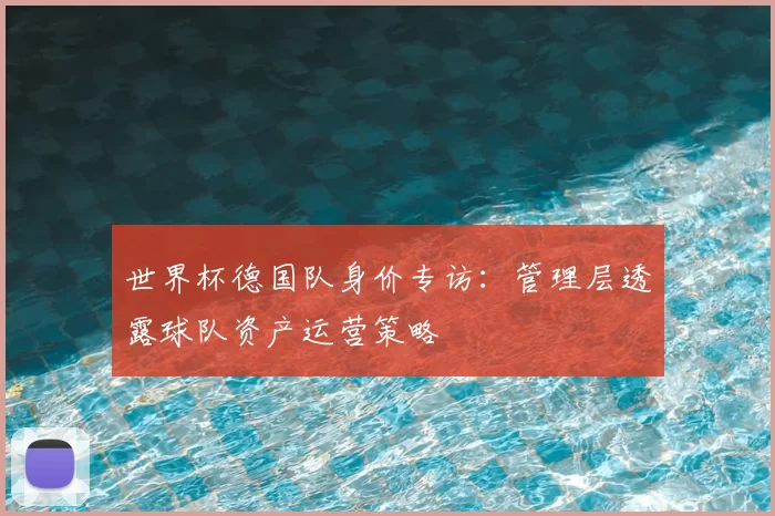 世界杯德国队身价专访:管理层透露球队资产运营策略